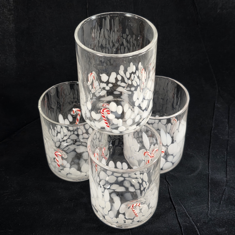 Anthropologie Clear and White Glasses with Red Accents